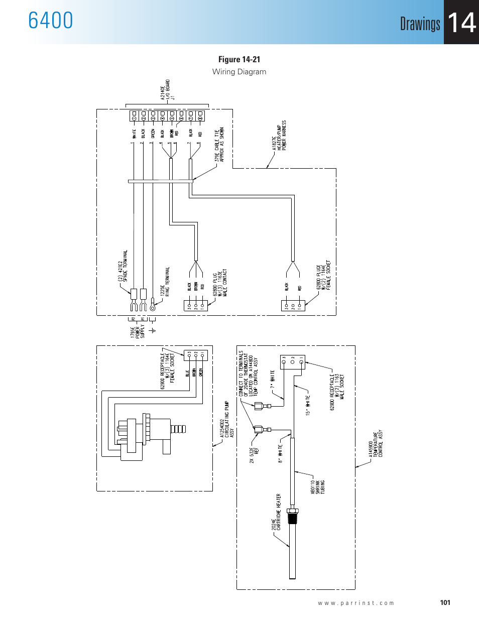 Figure 14-21, Wiring diagram, Drawings | Parr Instrument 6400 User Manual | Page 103 / 110