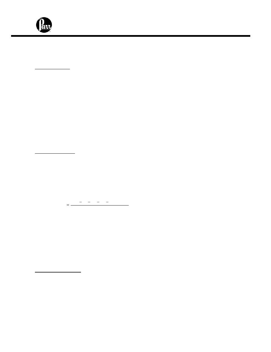 Calculations | Parr Instrument 6772 User Manual | Page 48 / 70