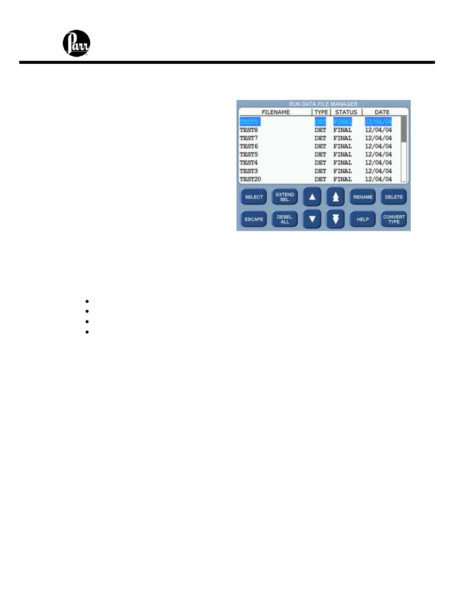 Memory management | Parr Instrument 6772 User Manual | Page 57 / 70