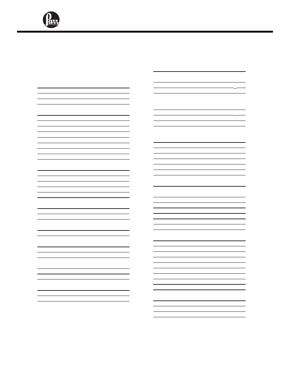 Tables | Parr Instrument 6725 User Manual | Page 73 / 76