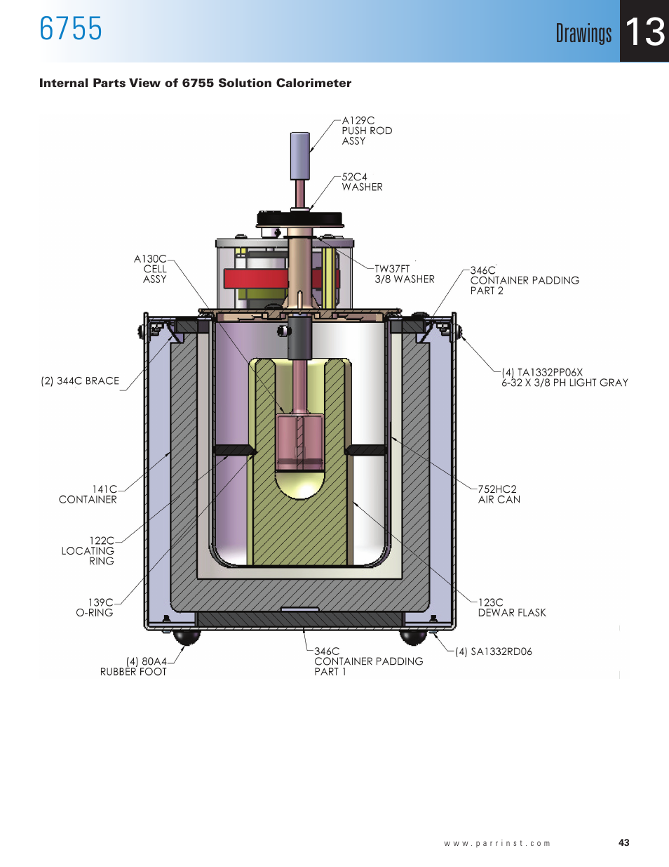 Drawings | Parr Instrument 6755 User Manual | Page 45 / 52