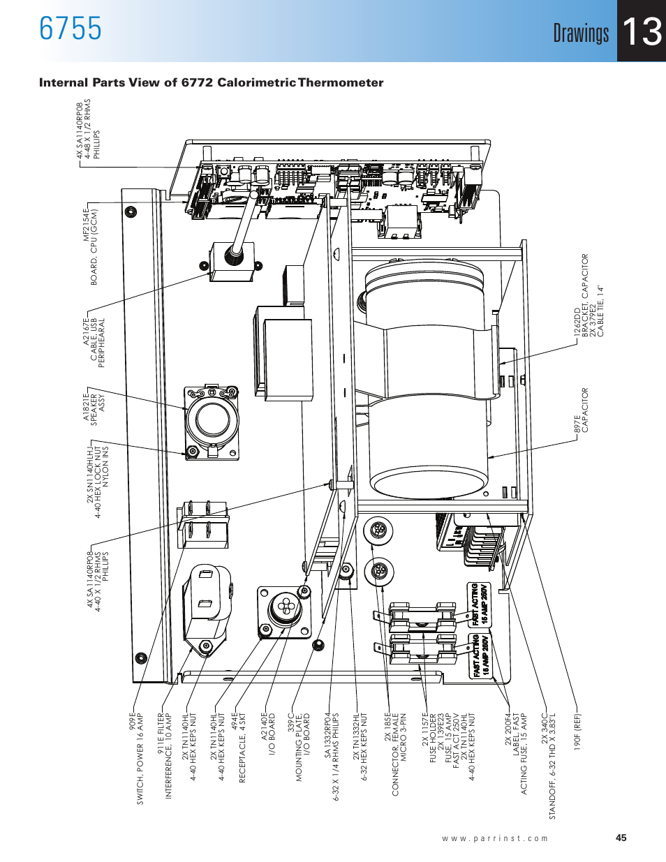 Drawings | Parr Instrument 6755 User Manual | Page 47 / 52