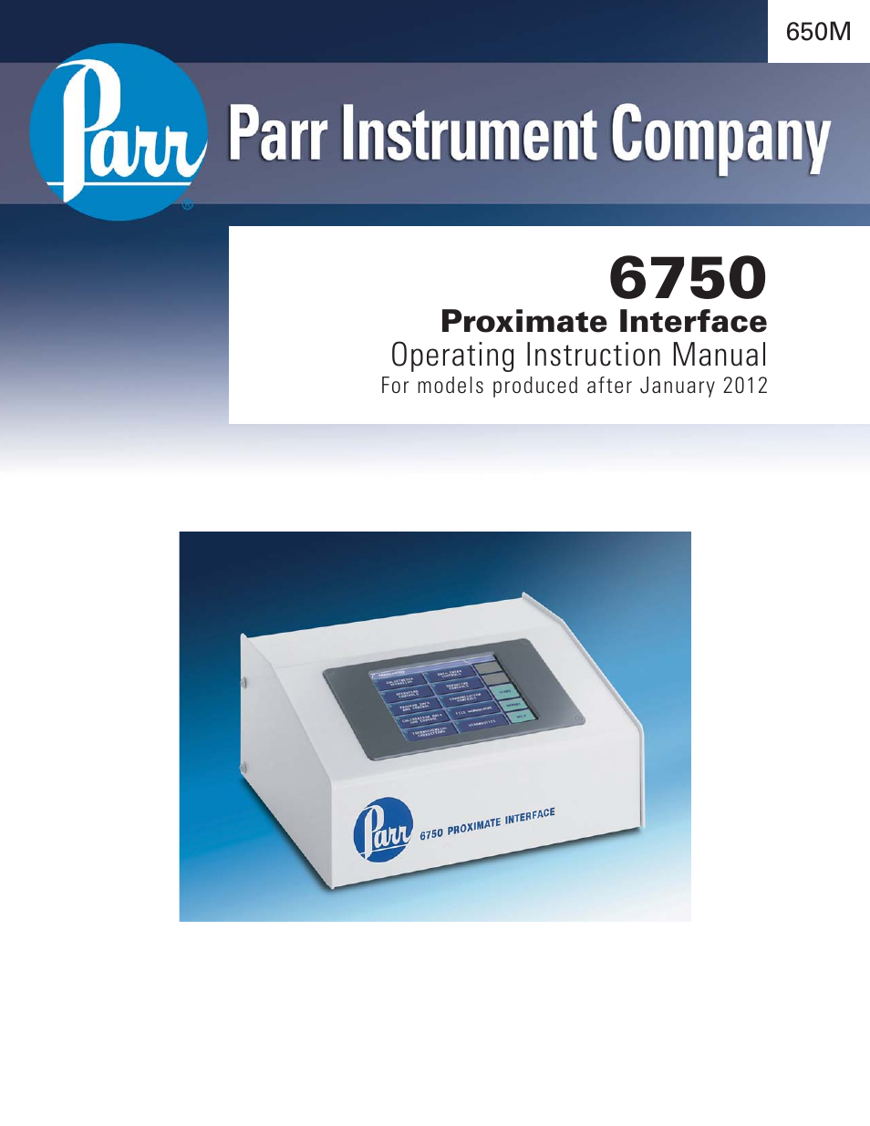 Parr Instrument 6750 User Manual | 36 pages