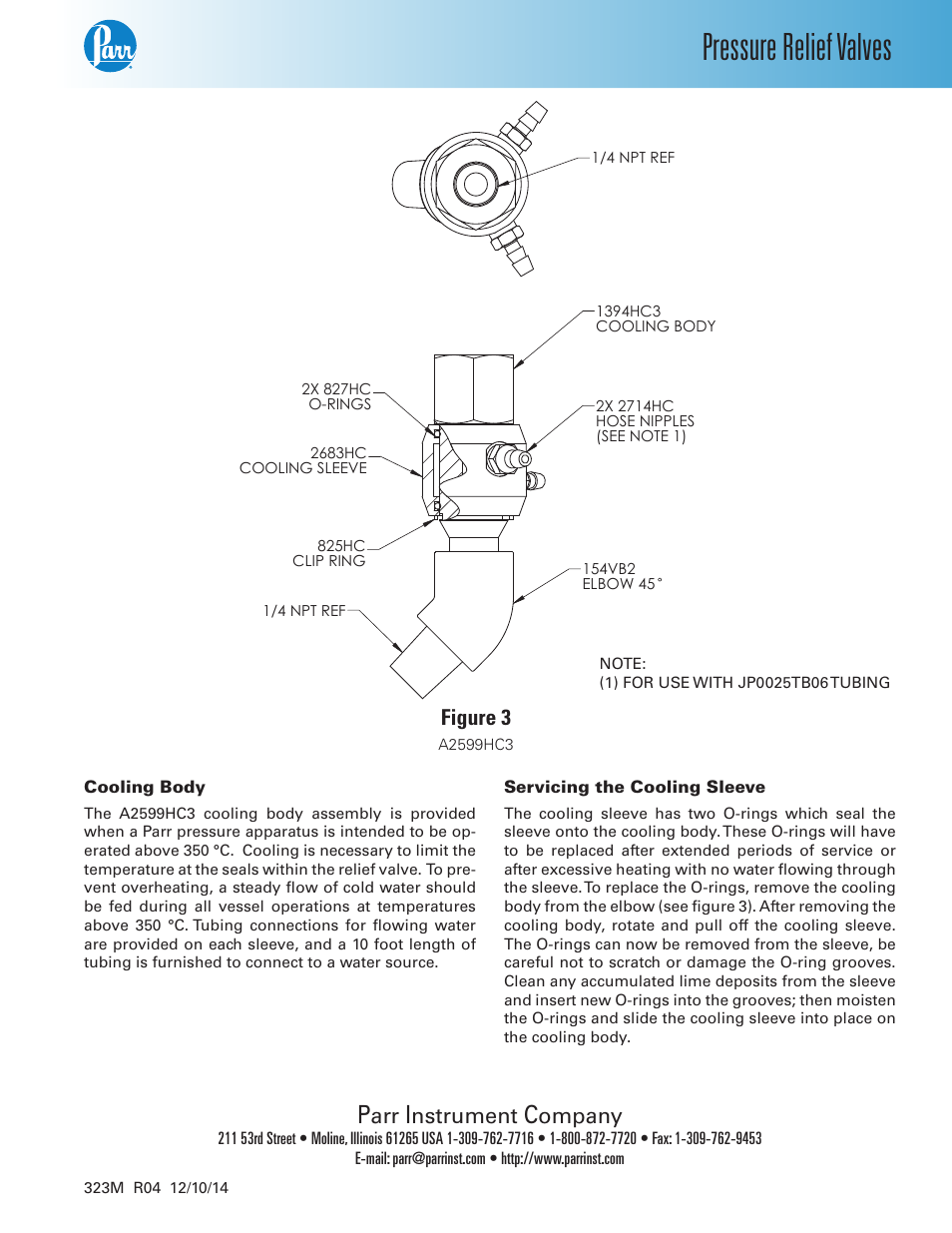 Pressure relief valves | Parr Instrument Pressure Relief Valves User Manual | Page 2 / 2