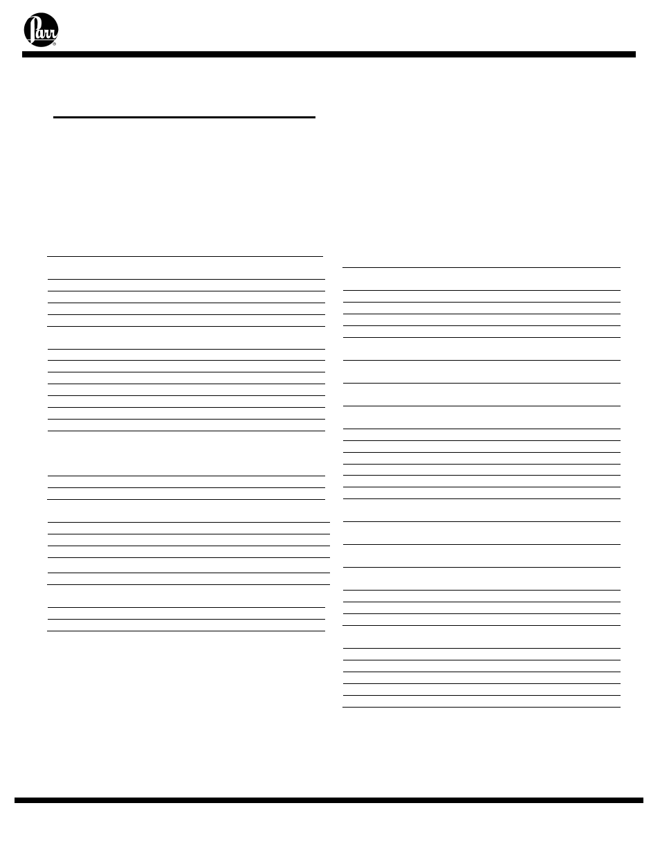 Parts lists, Reaction vessel parts list | Parr Instrument Series 4520 User Manual | Page 21 / 32