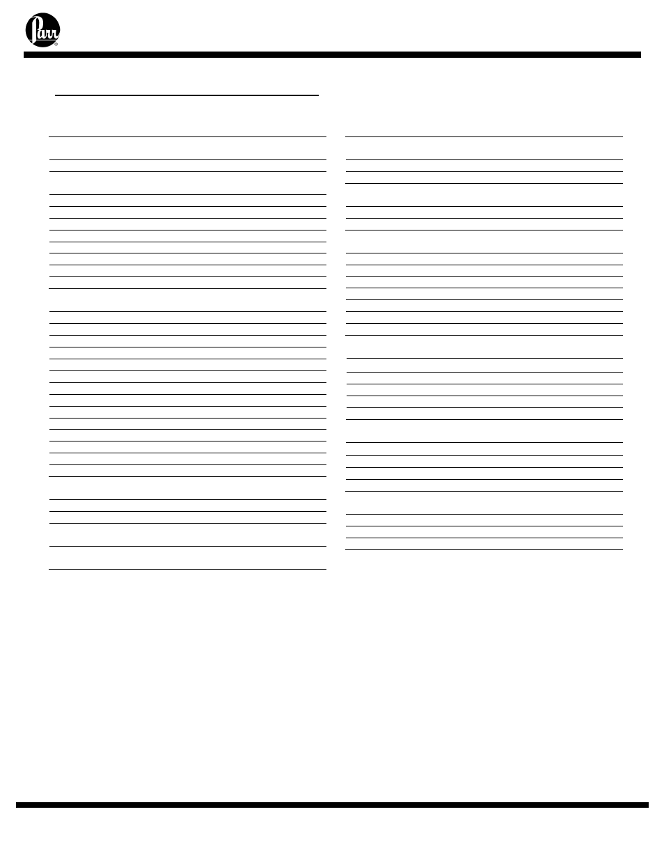 Overarm parts list, 4520 bench top reactors | Parr Instrument Series 4520 User Manual | Page 28 / 32