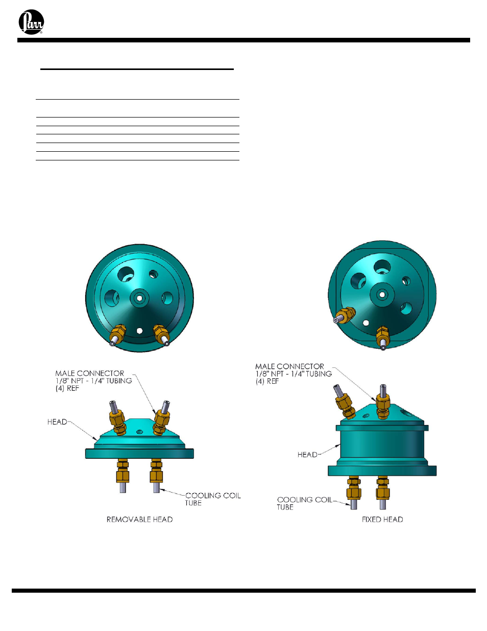 Cooling coil parts list | Parr Instrument Series 4520 User Manual | Page 30 / 32