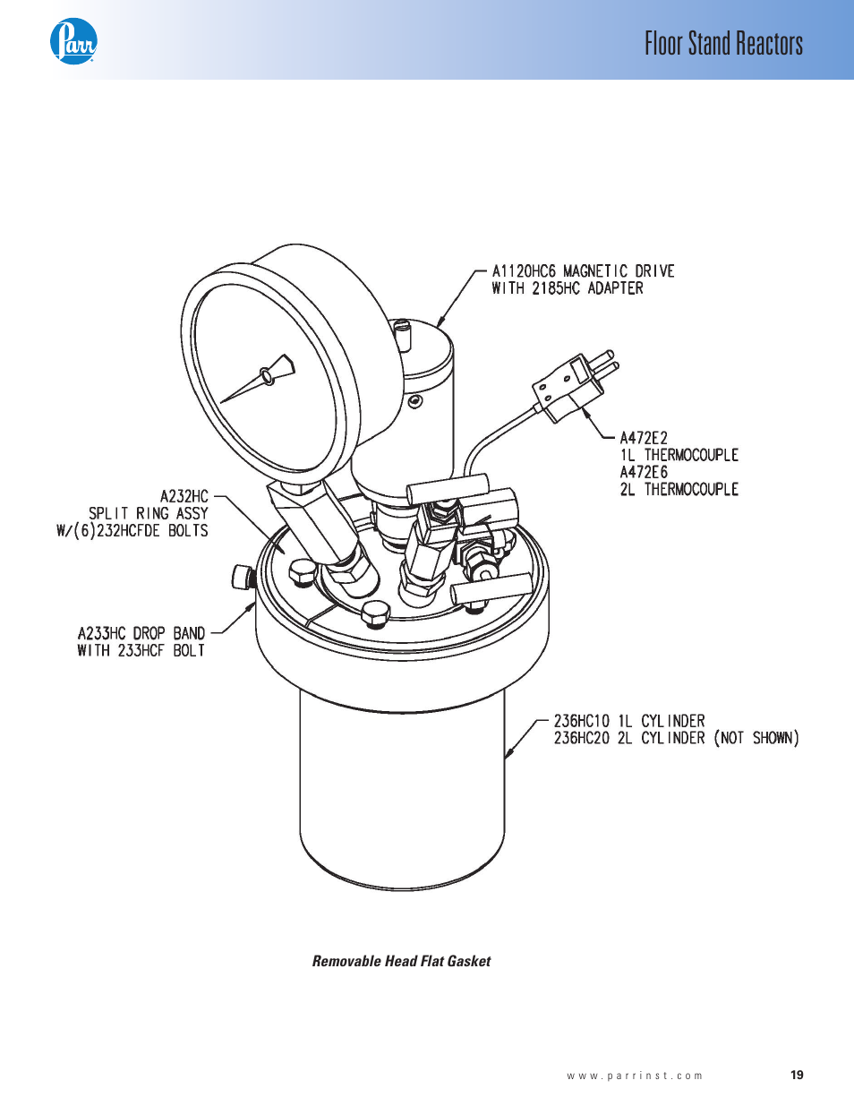Floor stand reactors | Parr Instrument Series 4530 User Manual | Page 19 / 28