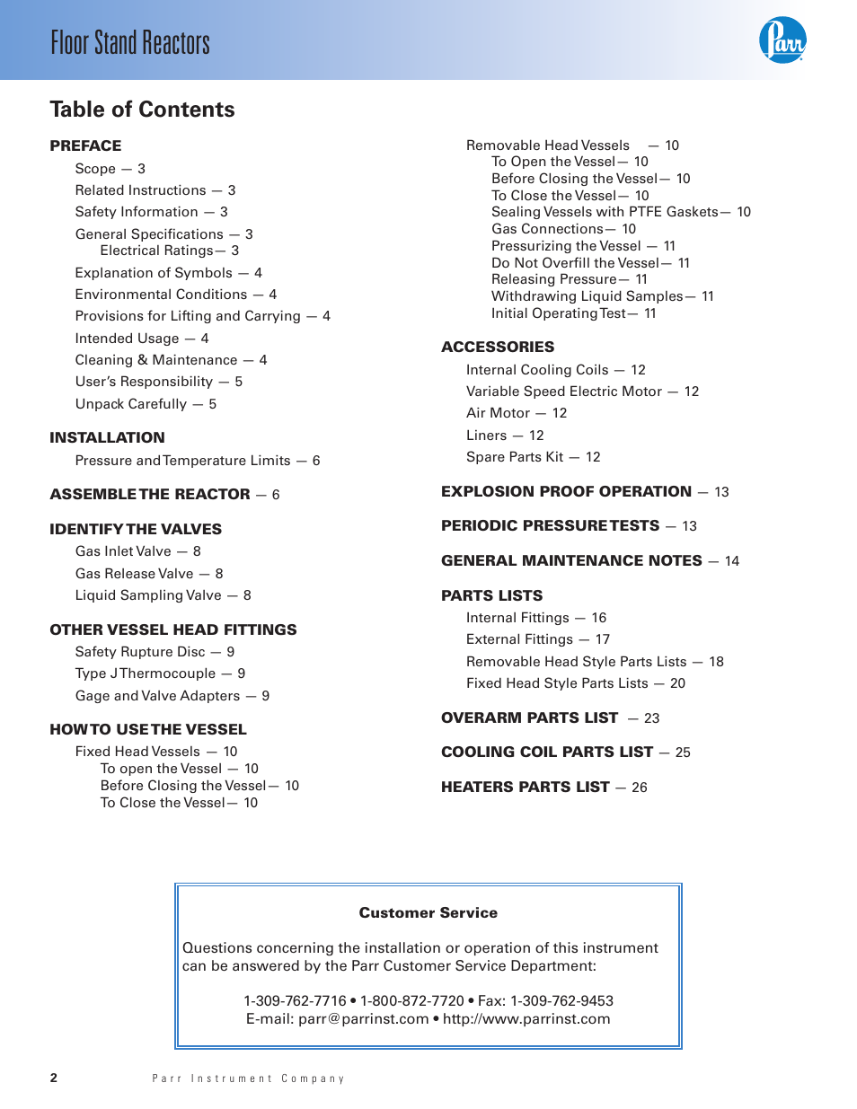 Parr Instrument Series 4530 User Manual | Page 2 / 28