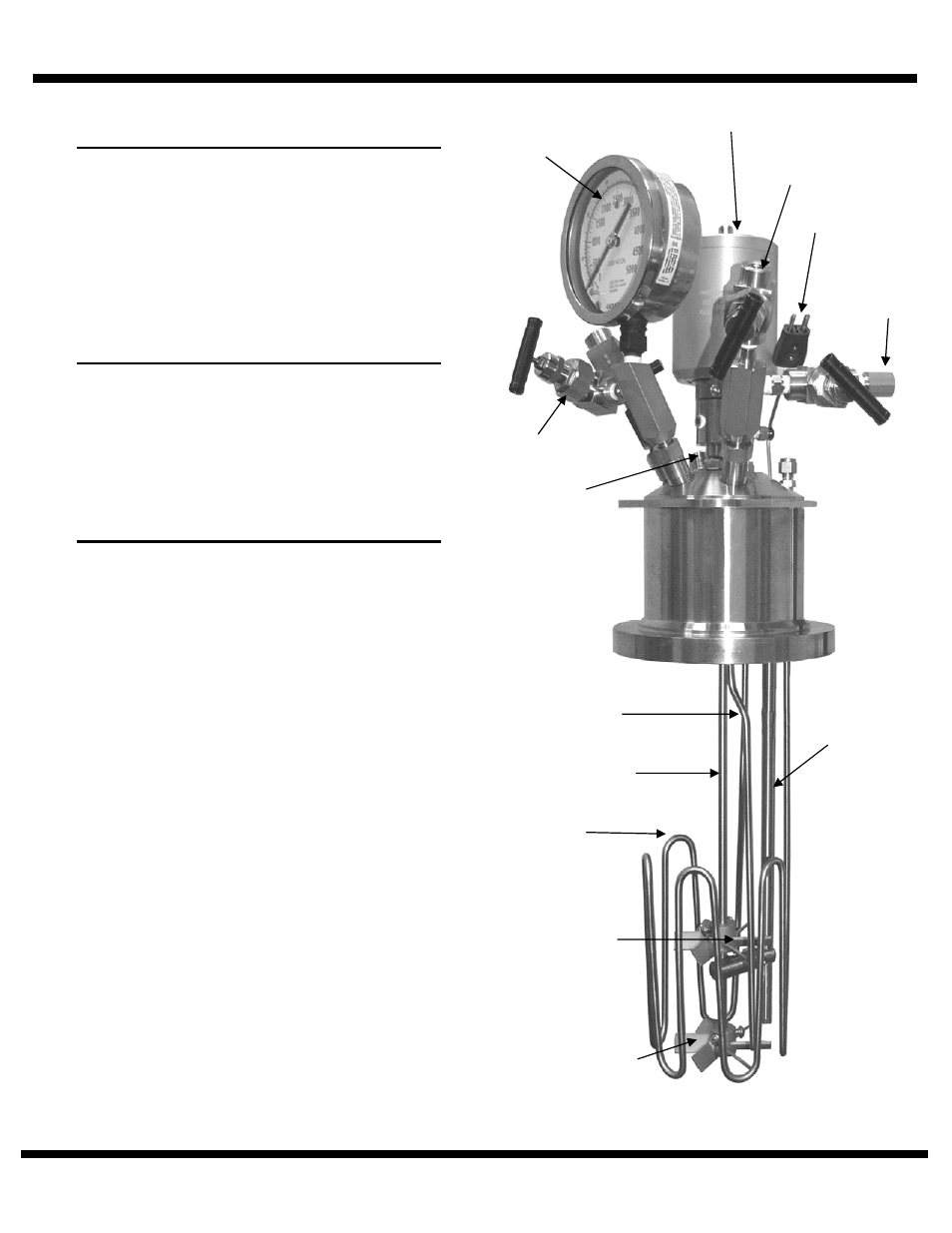 Identify the valves, Gas inlet valves, Gas release valve | Liquid sampling valve, Fixed head shown | Parr Instrument Series 4580 User Manual | Page 12 / 28