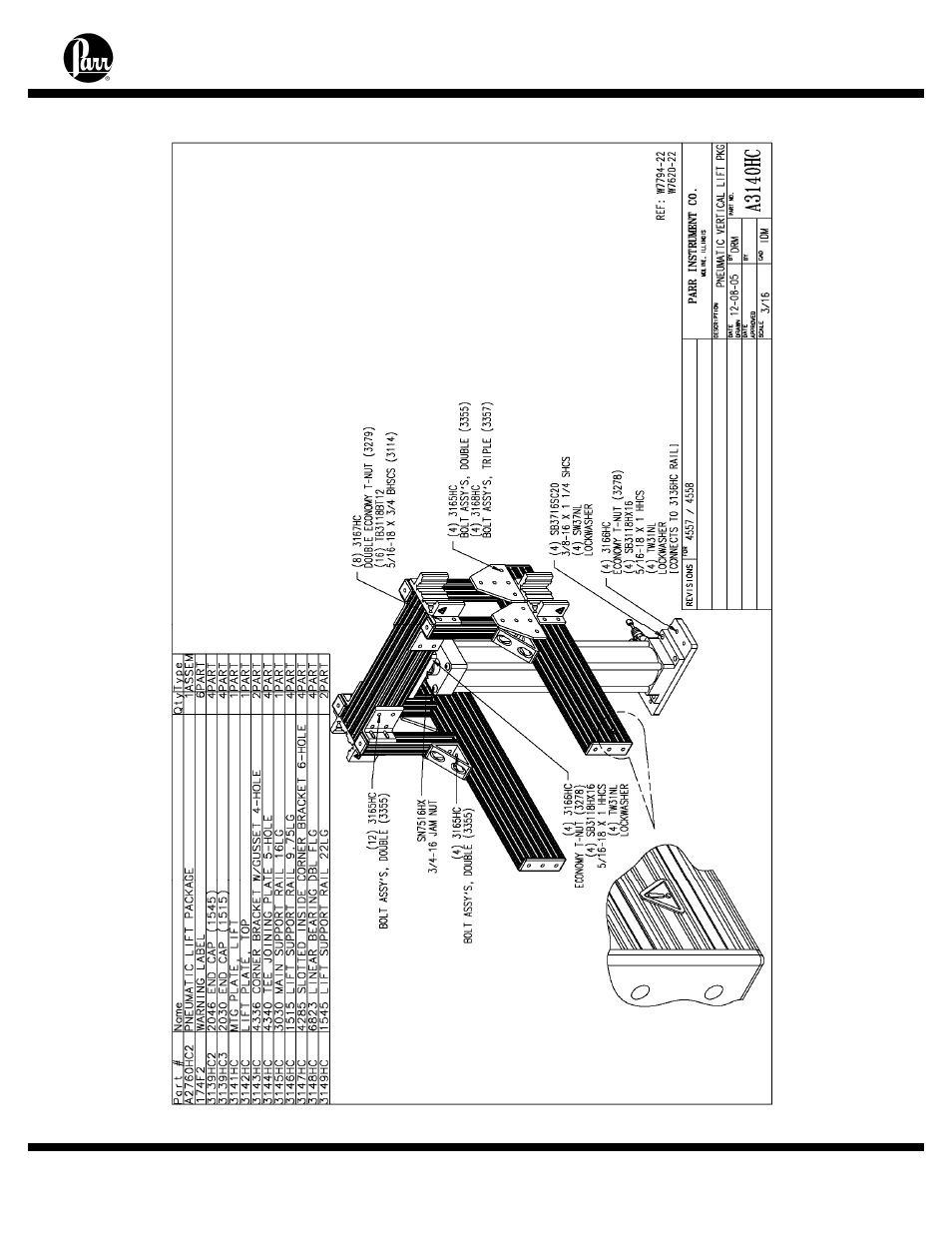 Appendix b – fixed head vessel reactor drawings | Parr Instrument Series 4558 User Manual | Page 41 / 48