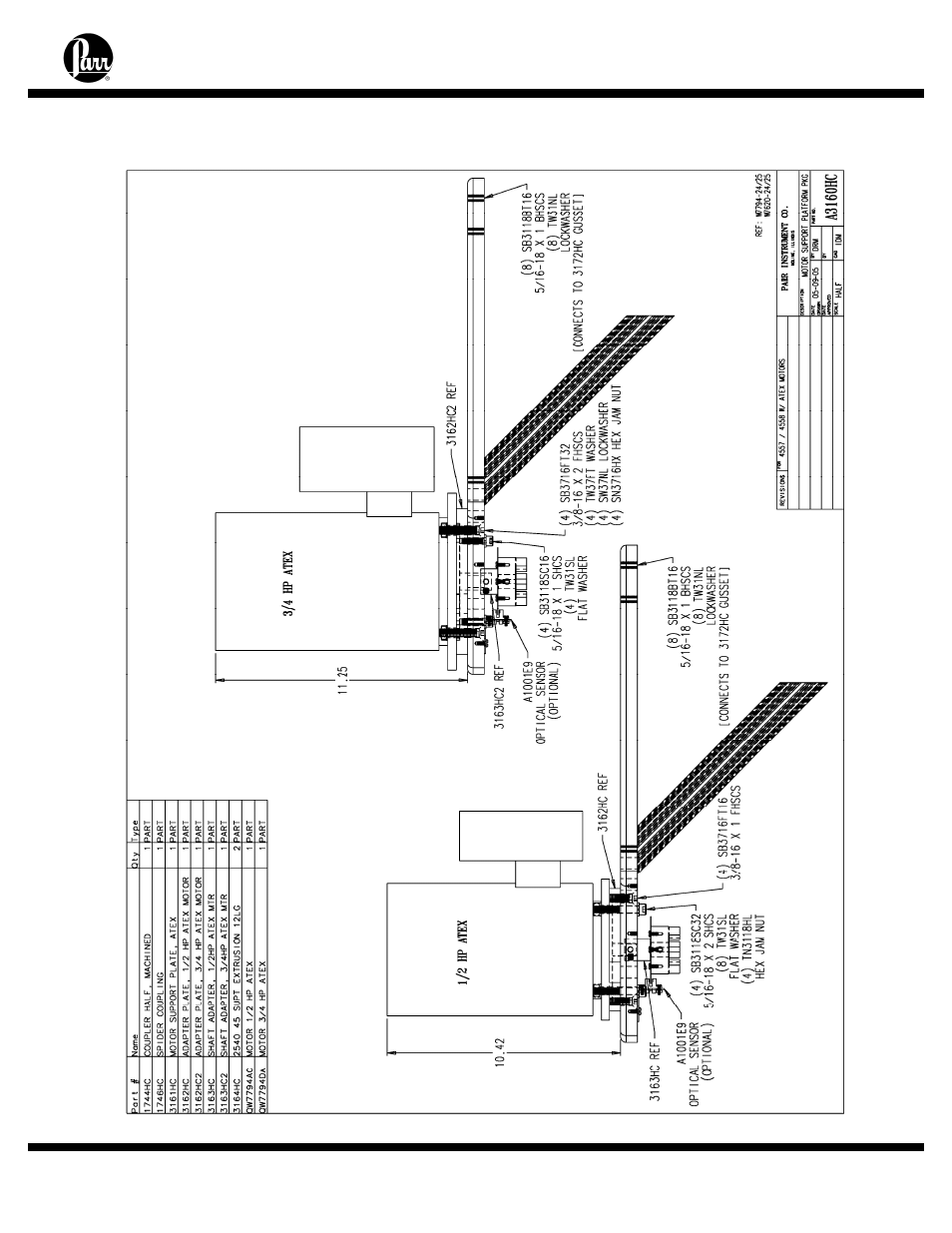 Appendix b – fixed head vessel reactor drawings | Parr Instrument Series 4558 User Manual | Page 43 / 48