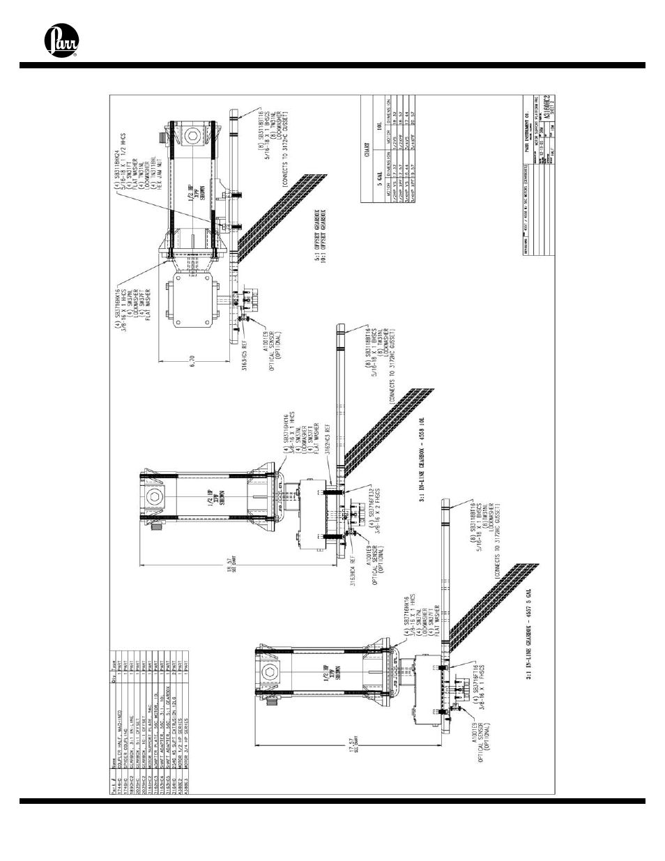 Appendix b – fixed head vessel reactor drawings | Parr Instrument Series 4558 User Manual | Page 45 / 48