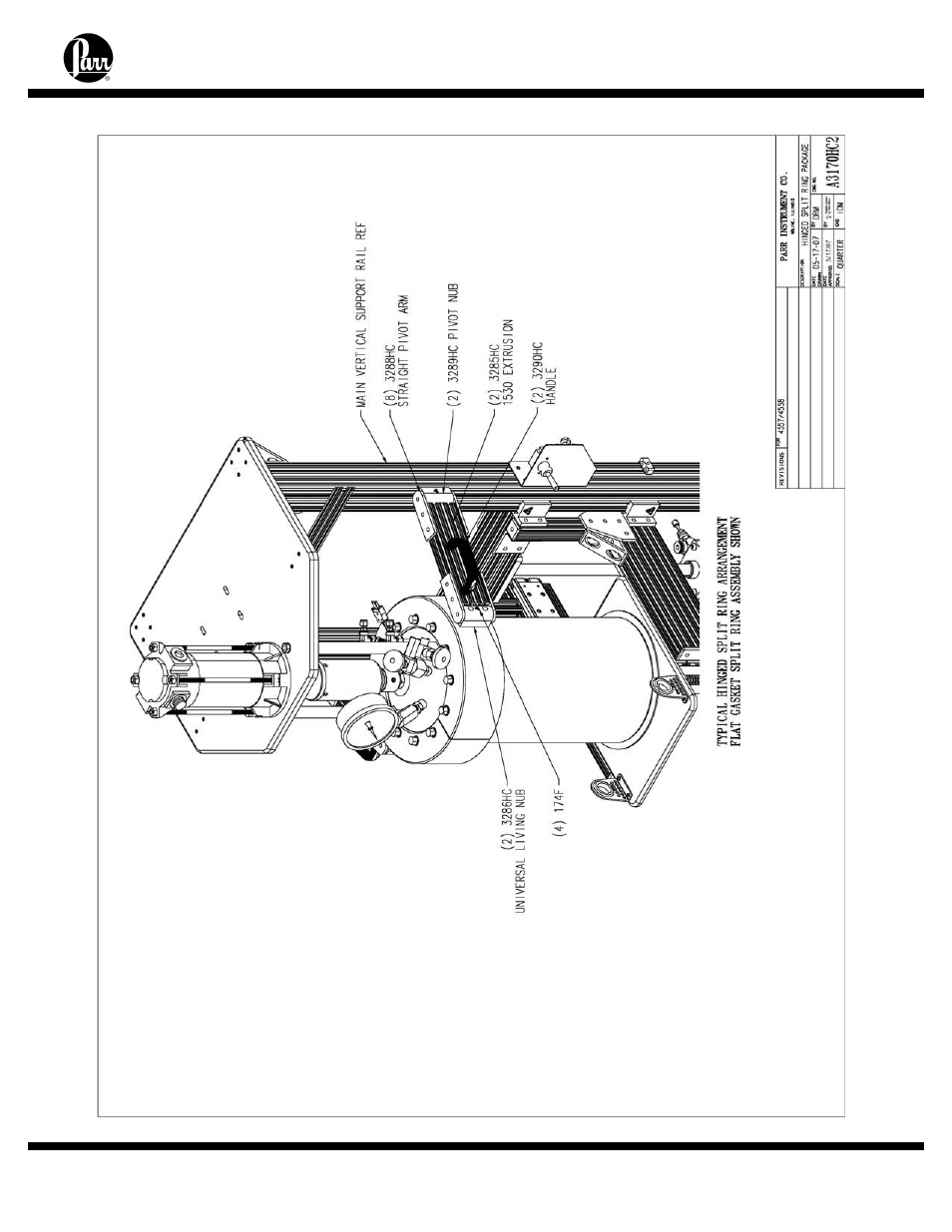 Appendix b – fixed head vessel reactor drawings | Parr Instrument Series 4558 User Manual | Page 46 / 48