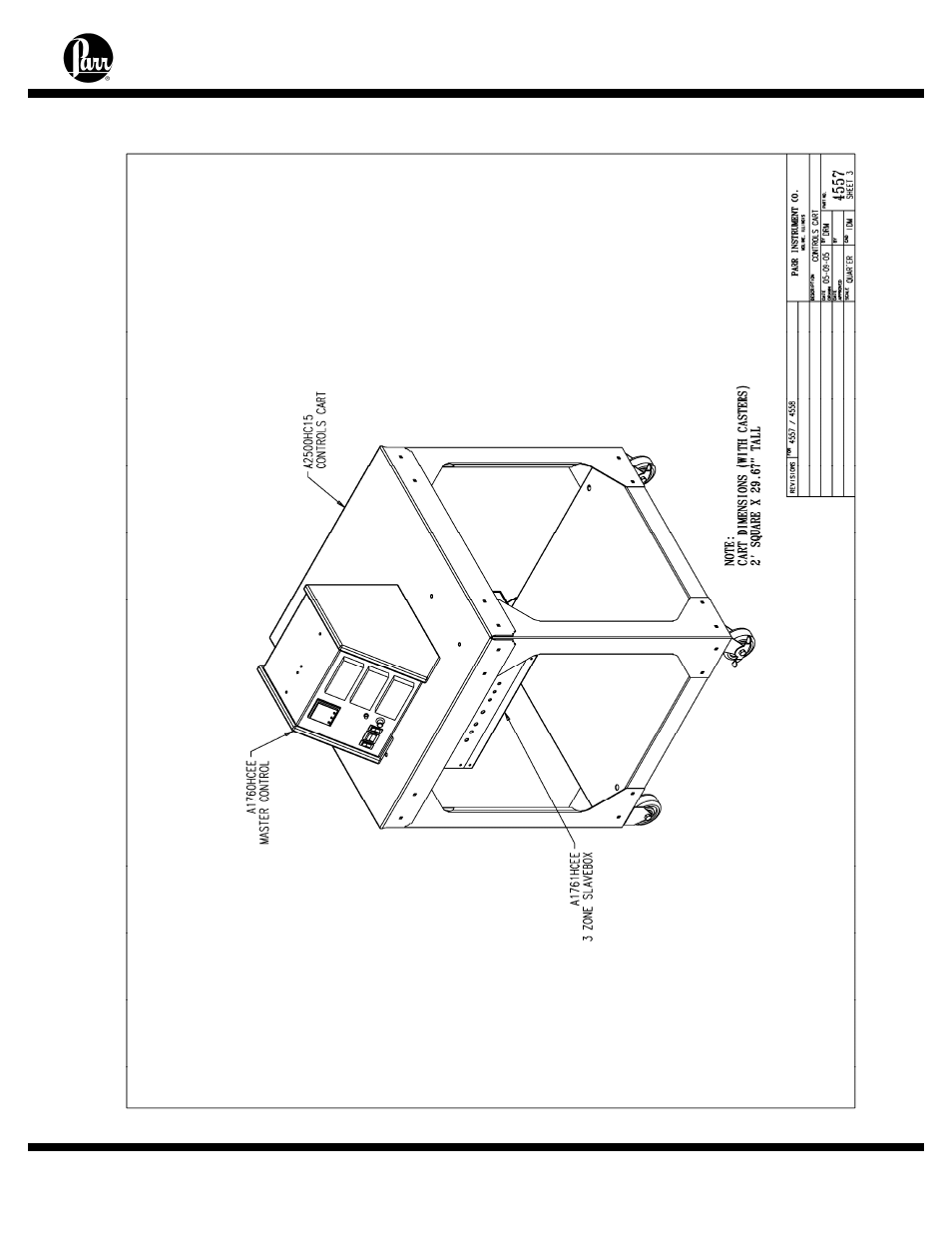 Appendix b – fixed head vessel reactor drawings | Parr Instrument Series 4558 User Manual | Page 47 / 48