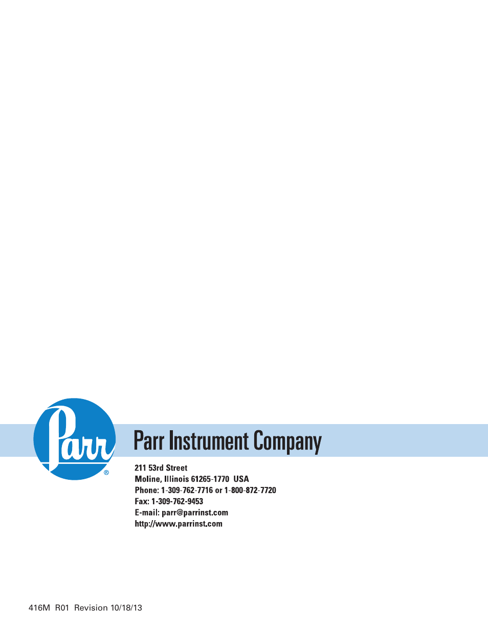 Parr Instrument 4575/76 HP/HT User Manual | Page 24 / 24