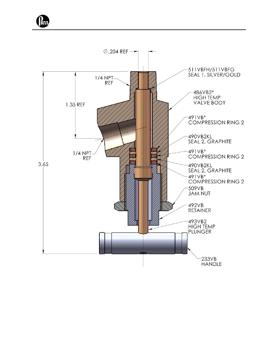 Parr Instrument Bottom Drain Valves User Manual | Page 6 / 8