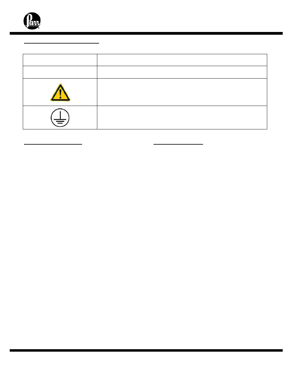 Explanation of symbols, Safety information, Intended usage | Parr Instrument 4857 User Manual | Page 4 / 38
