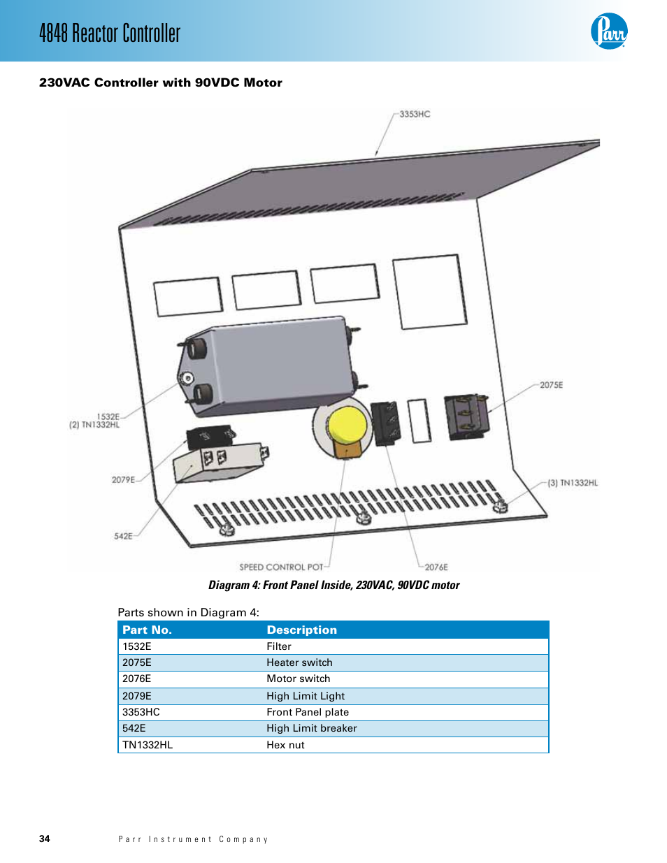 4848 reactor controller | Parr Instrument 4848 User Manual | Page 34 / 40