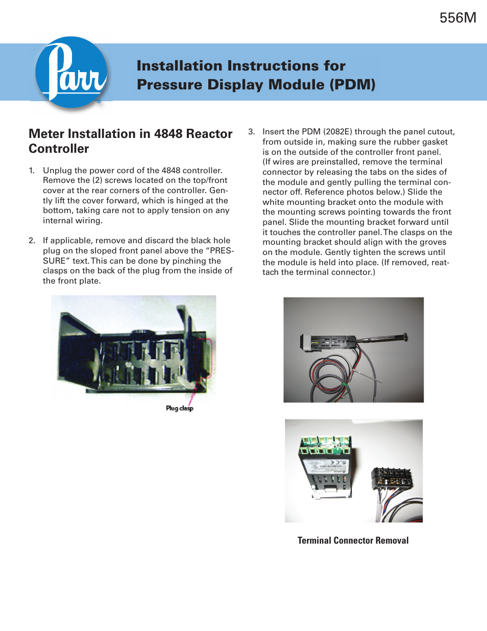 Parr Instrument PDM User Manual | 8 pages