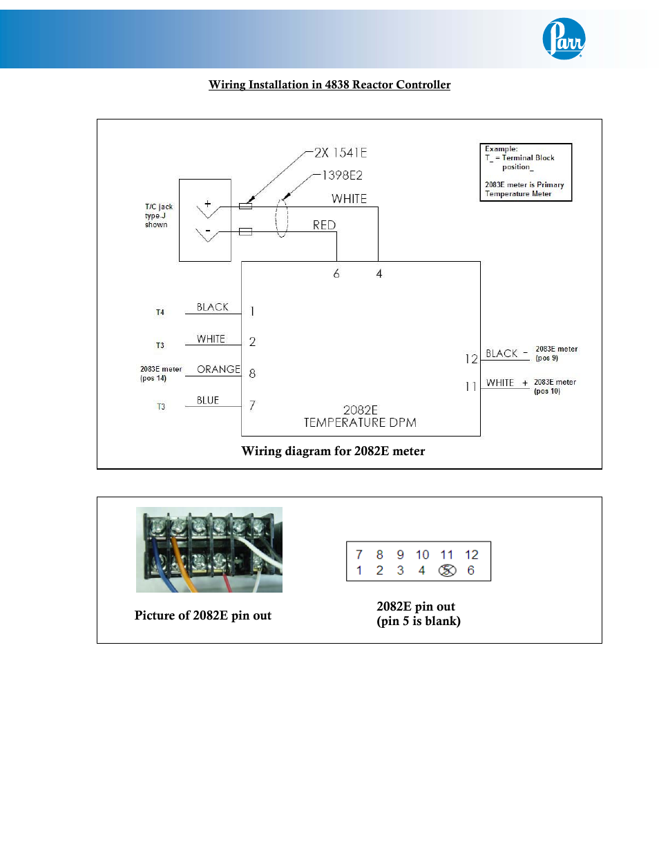 Wiring installation in 4838 reactor controller | Parr Instrument HTM User Manual | Page 3 / 8