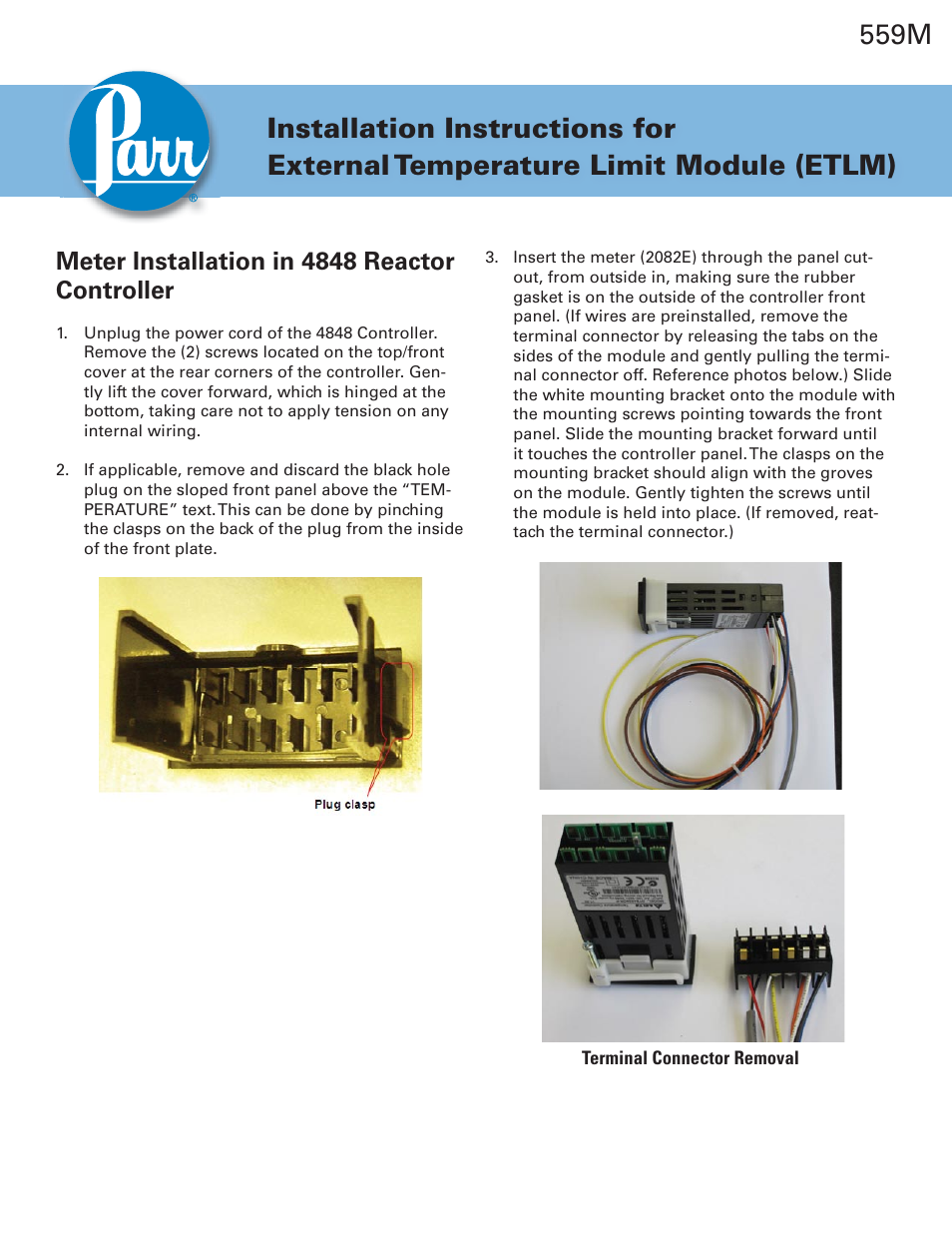 Parr Instrument ETLM-HTML User Manual | 8 pages