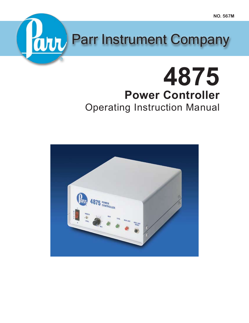 Parr Instrument 4875 User Manual | 10 pages