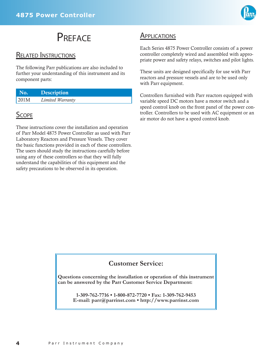 Reface | Parr Instrument 4875 User Manual | Page 3 / 10