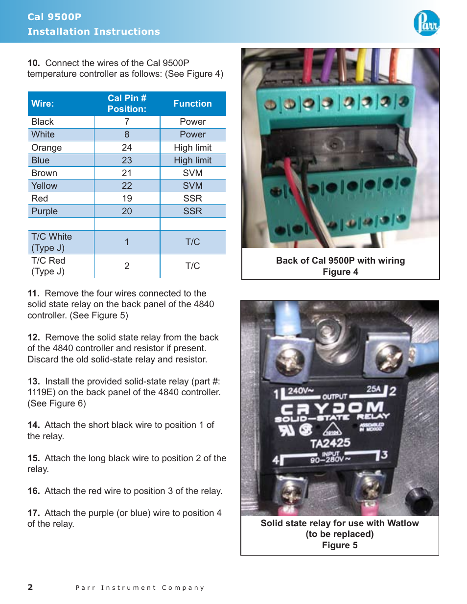Parr Instrument CAL 9500P User Manual | Page 2 / 4