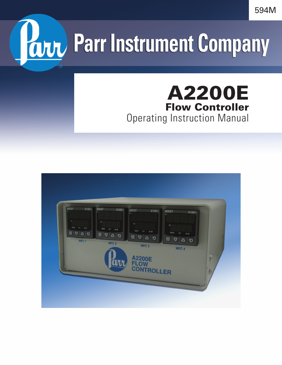 Parr Instrument Model A2200E User Manual | 11 pages