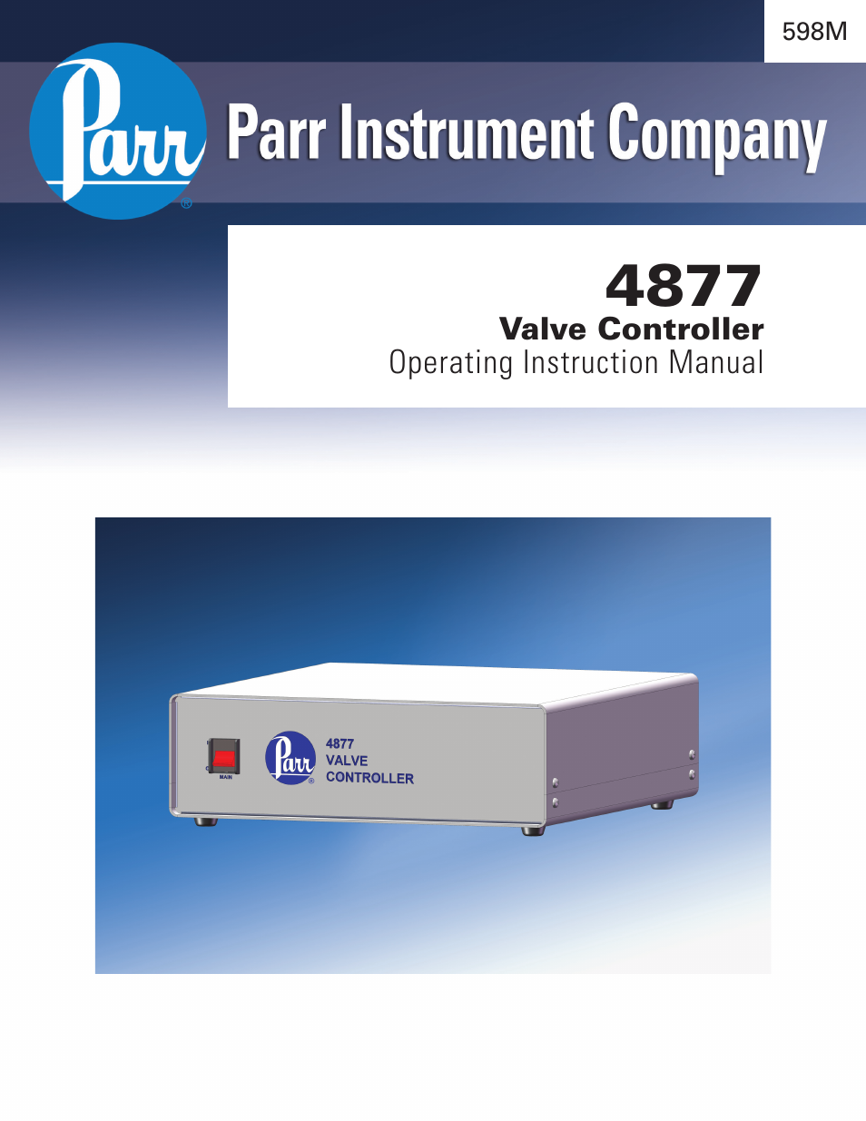 Parr Instrument Valve Controller User Manual | 8 pages