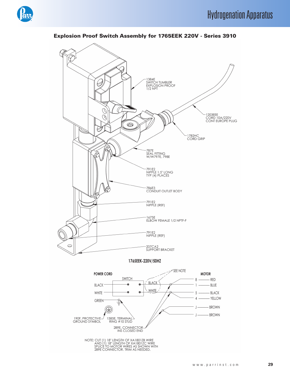 Hydrogenation apparatus | Parr Instrument Series 3900 User Manual | Page 29 / 36