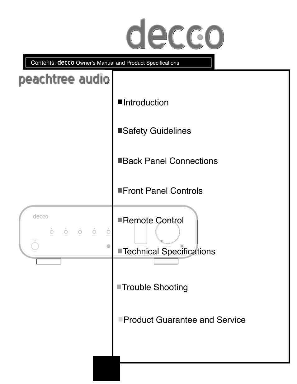 Decco | Peachtree Audio Decco User Manual | Page 2 / 10