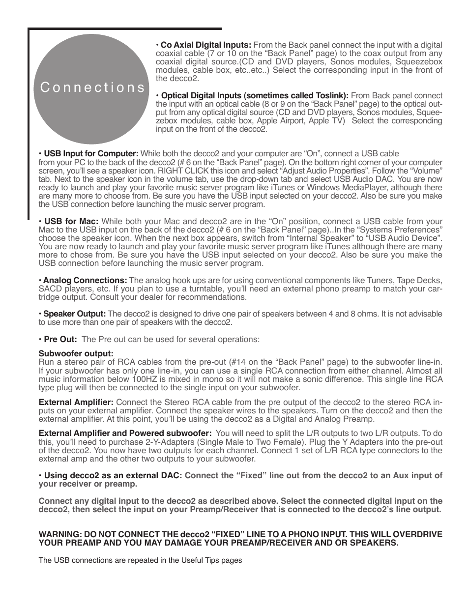 Peachtree Audio Decco2 User Manual | Page 14 / 16