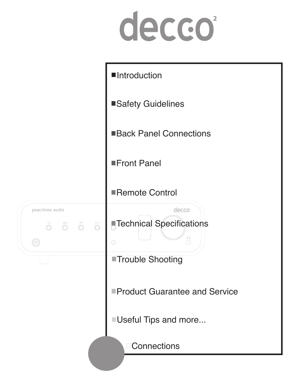 Peachtree Audio Decco2 User Manual | Page 3 / 16