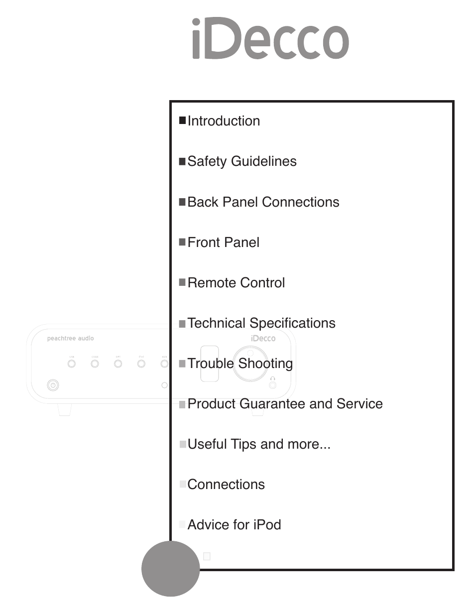 Peachtree Audio iDecco User Manual | Page 3 / 16