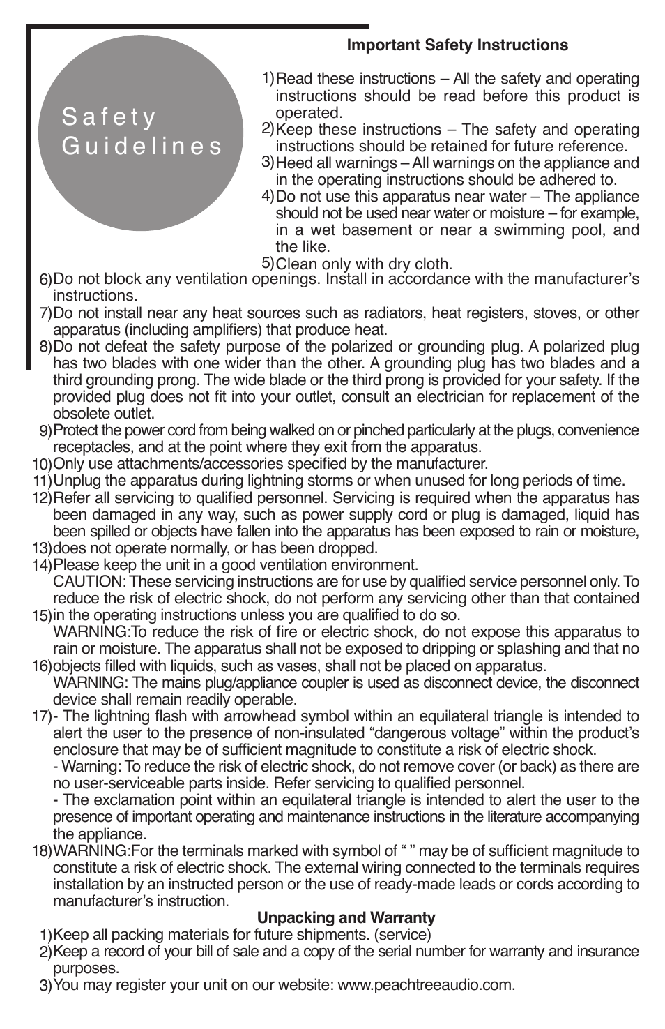 Peachtree Audio iNova User Manual | Page 2 / 16