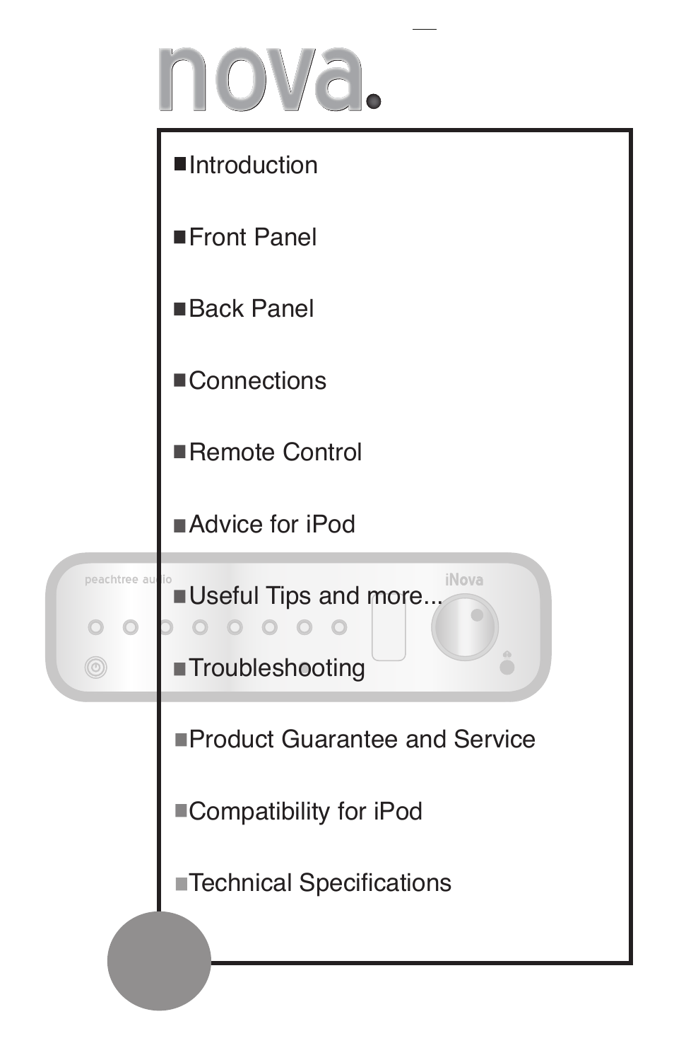 Nova | Peachtree Audio iNova User Manual | Page 3 / 16