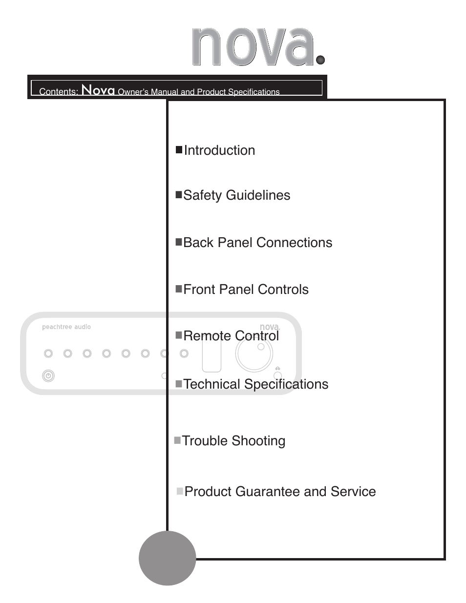 Nova | Peachtree Audio Nova User Manual | Page 3 / 12