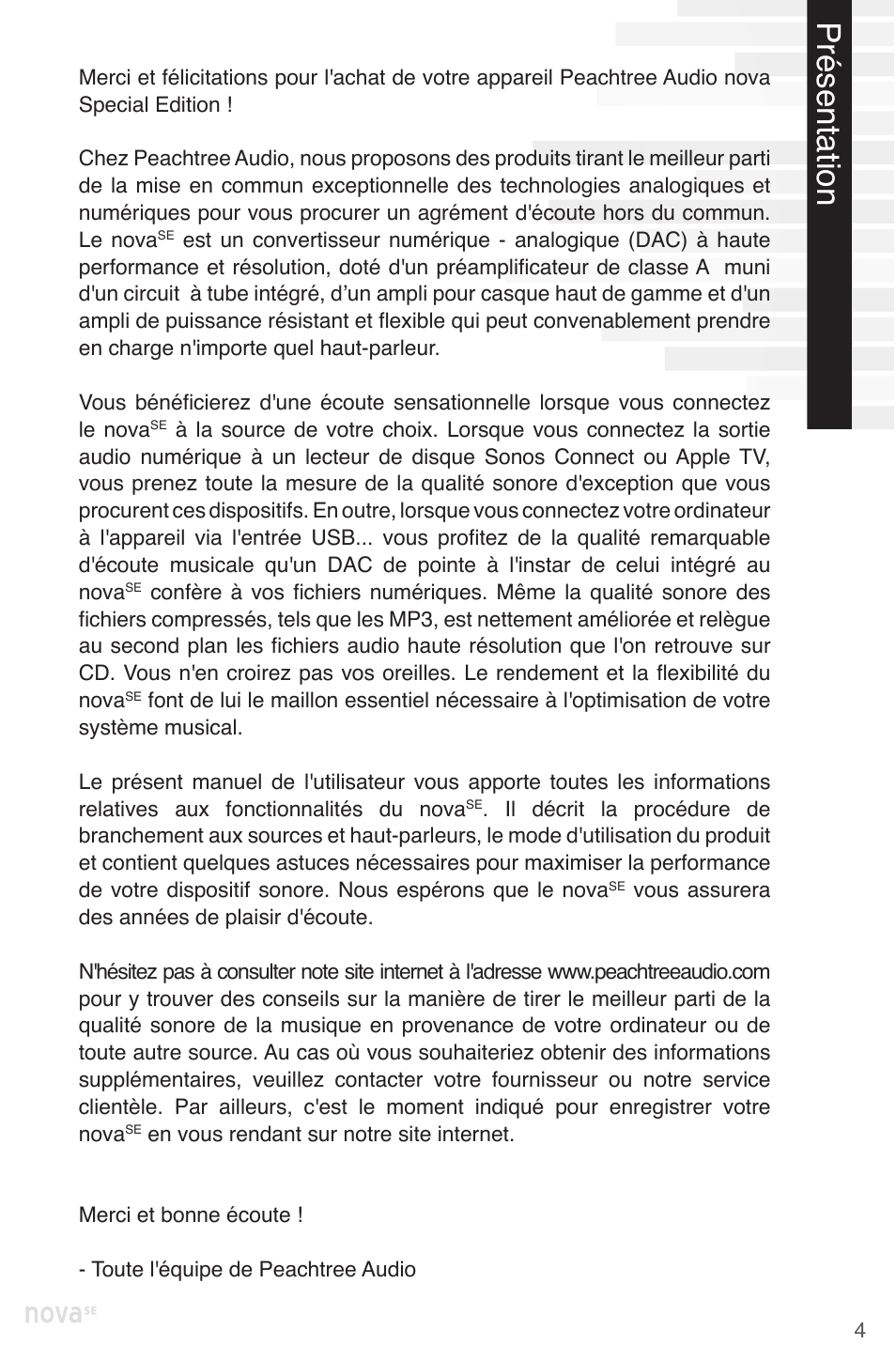 Présentation | Peachtree Audio nova220SE User Manual | Page 17 / 48