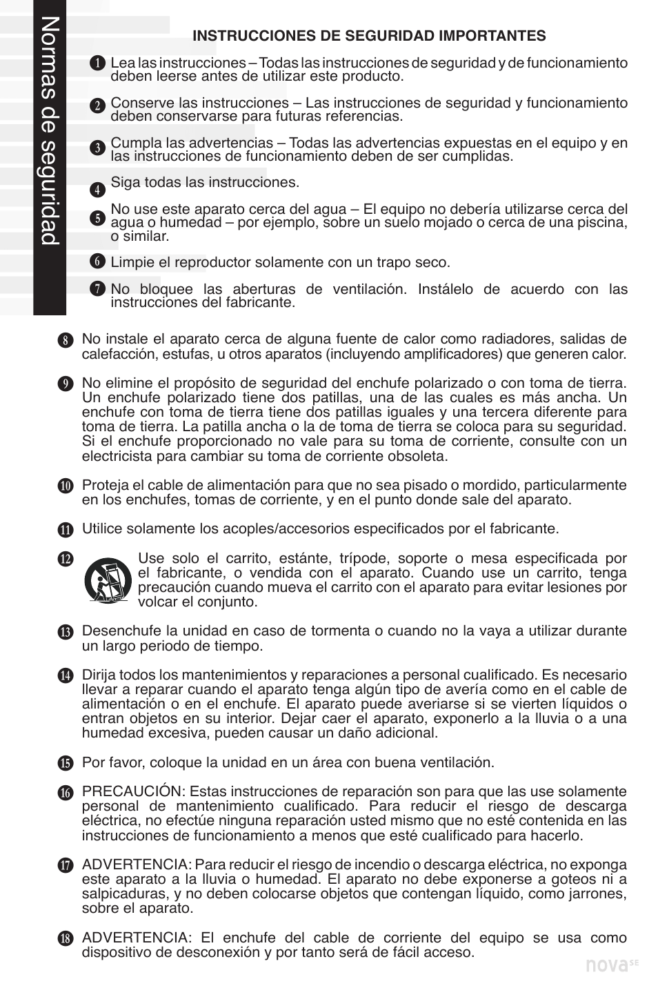 Normas de seguridad | Peachtree Audio nova220SE User Manual | Page 36 / 48