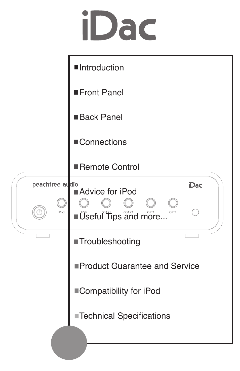 Peachtree Audio iDac User Manual | Page 3 / 16