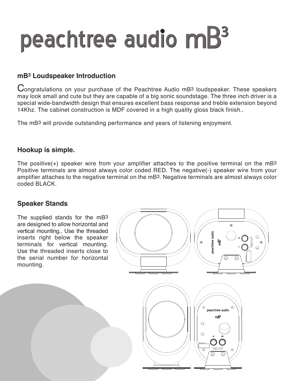 Peachtree Audio mB3 User Manual | 2 pages