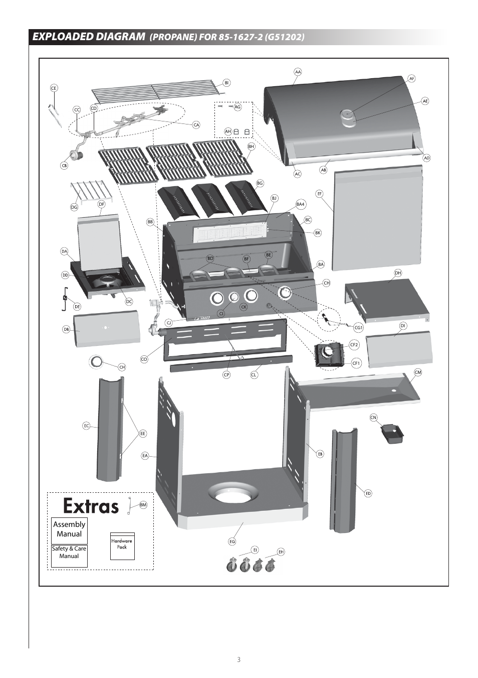 Exploaded diagram, Assembly manual | Centro G51202 User Manual | Page 5 / 19