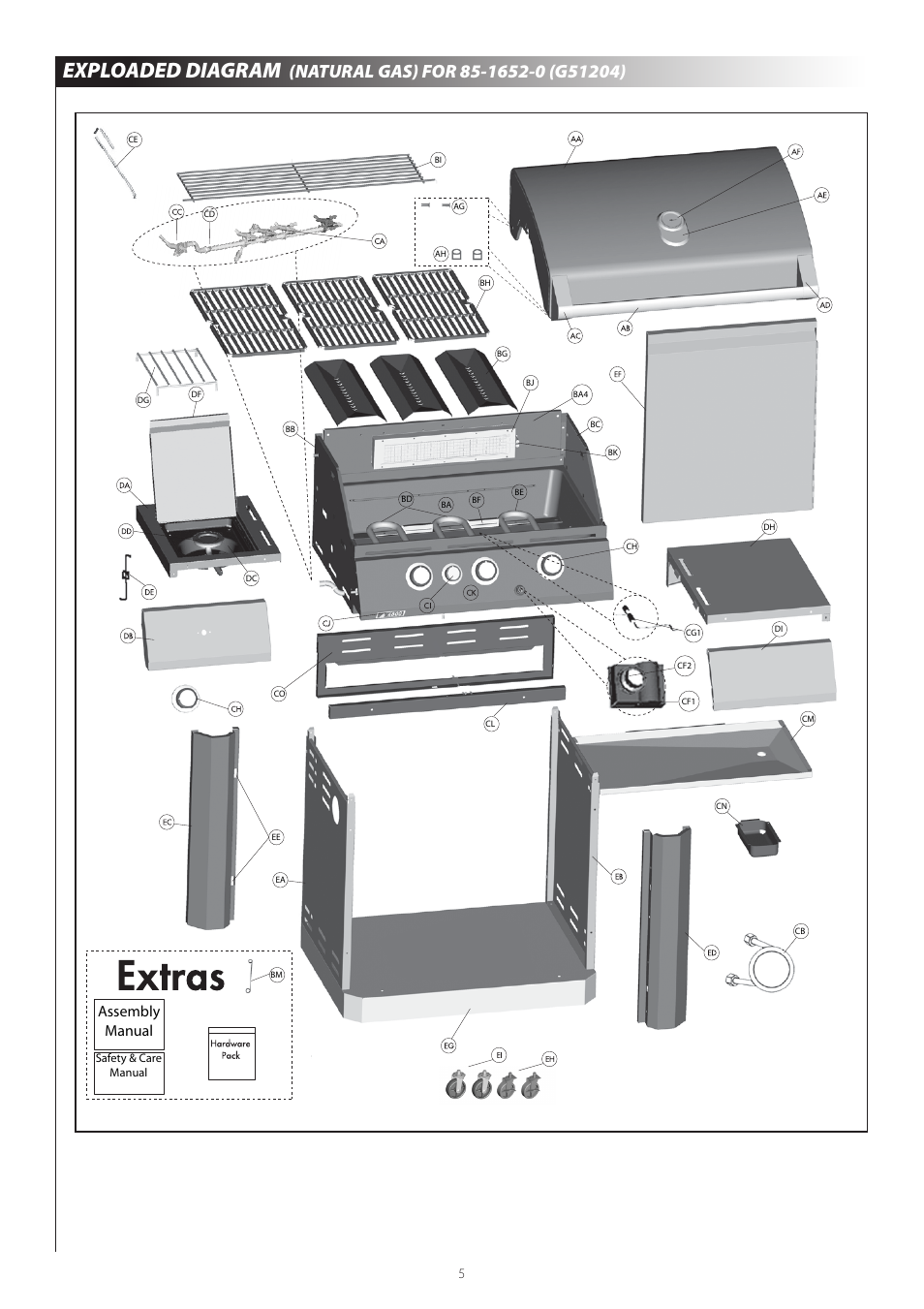 Exploaded diagram, Assembly manual | Centro G51202 User Manual | Page 7 / 19