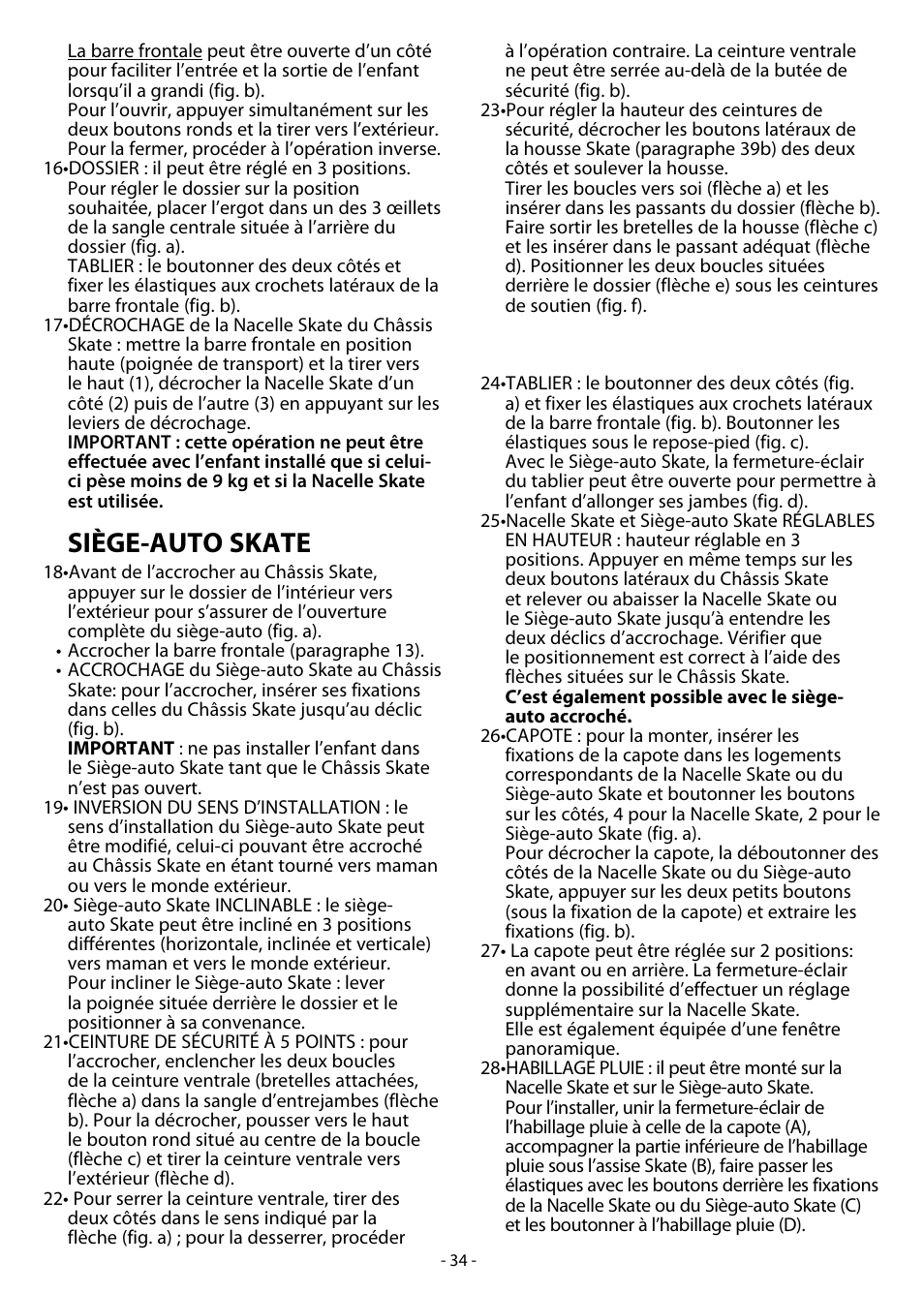 Siège-auto skate | Peg-Perego Skate System User Manual | Page 34 / 40
