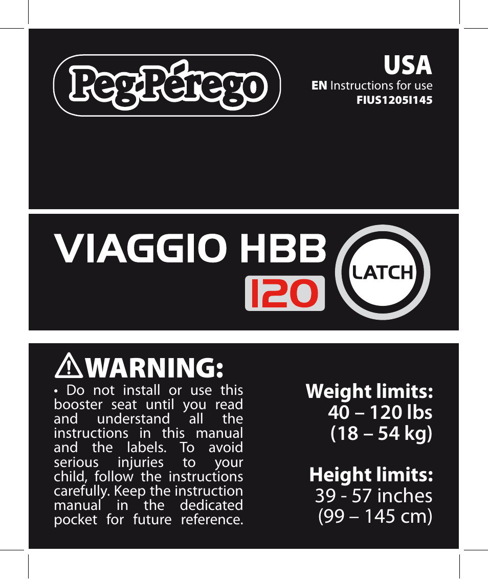 Peg-Perego Viaggio HBB 120 User Manual | 80 pages