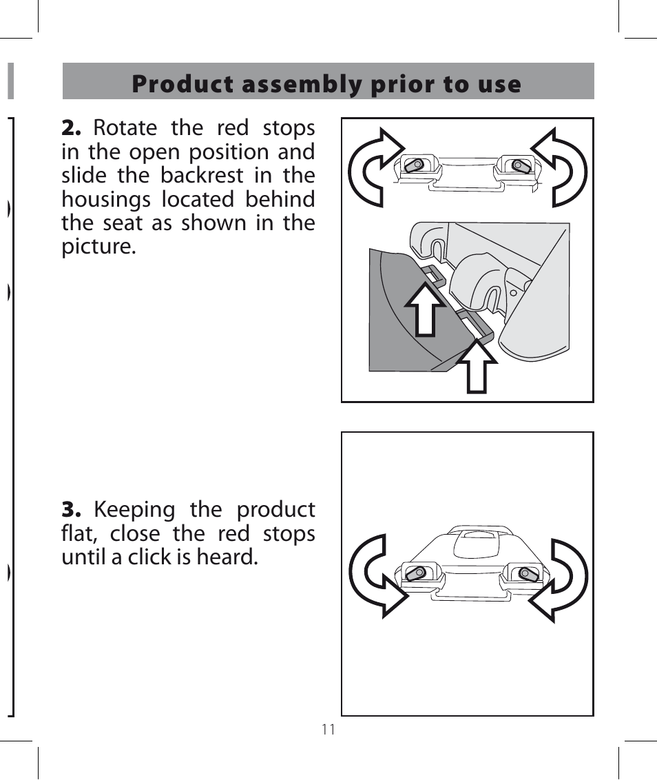 Product assembly prior to use | Peg-Perego Viaggio HBB 120 User Manual | Page 11 / 80