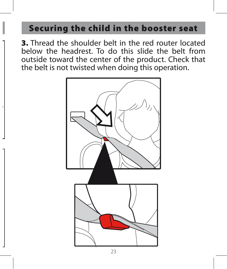 Securing the child in the booster seat | Peg-Perego Viaggio HBB 120 User Manual | Page 23 / 80