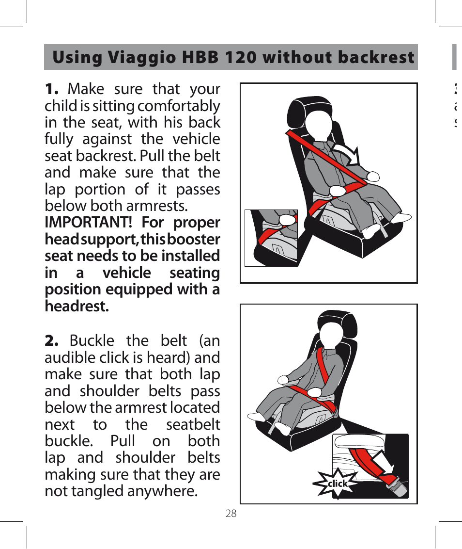 Peg-Perego Viaggio HBB 120 User Manual | Page 28 / 80